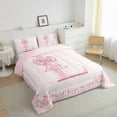 thumbnail image 3 of Castle Fairy Initial L 2pcs Bedding Comforter Set,Kawaii Bow Twin Comforter Sets,Dreamy Princess Breathable Bedding Set,Luxury Girls Bedroom Decor,Reversible, 3 of 8