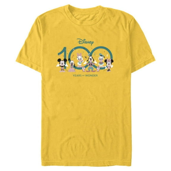 Disney 100 Years of Wonder Mickey & Pals Muted Cute D100 - Short Sleeve Blended T-Shirt for Adults - Customized-Yellow