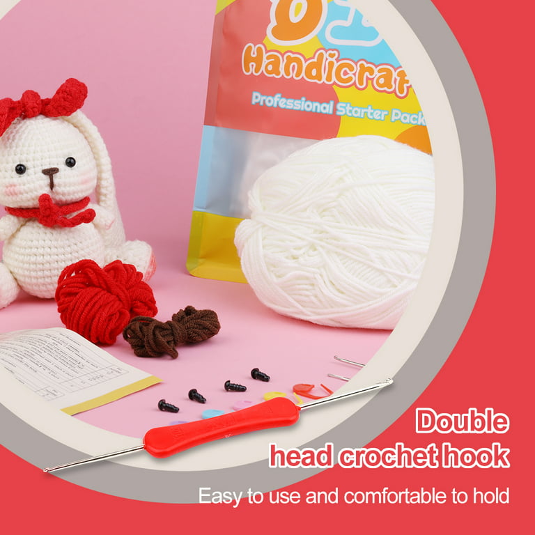 LAPOO lapoo crochet kit for beginners, strawberry beginner crochet starter  kit for complete beginners adults - step-by-step video t