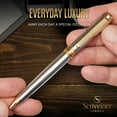 thumbnail image 3 of Scriveiner Silver Chrome Ballpoint Pen - Stunning Luxury Pen with 24K Gold Finish, Schmidt Black Refill, Best Ball Pen Gift Set for Men & Women, Professional, Executive, Office, Nice, Fancy Pens, 3 of 9