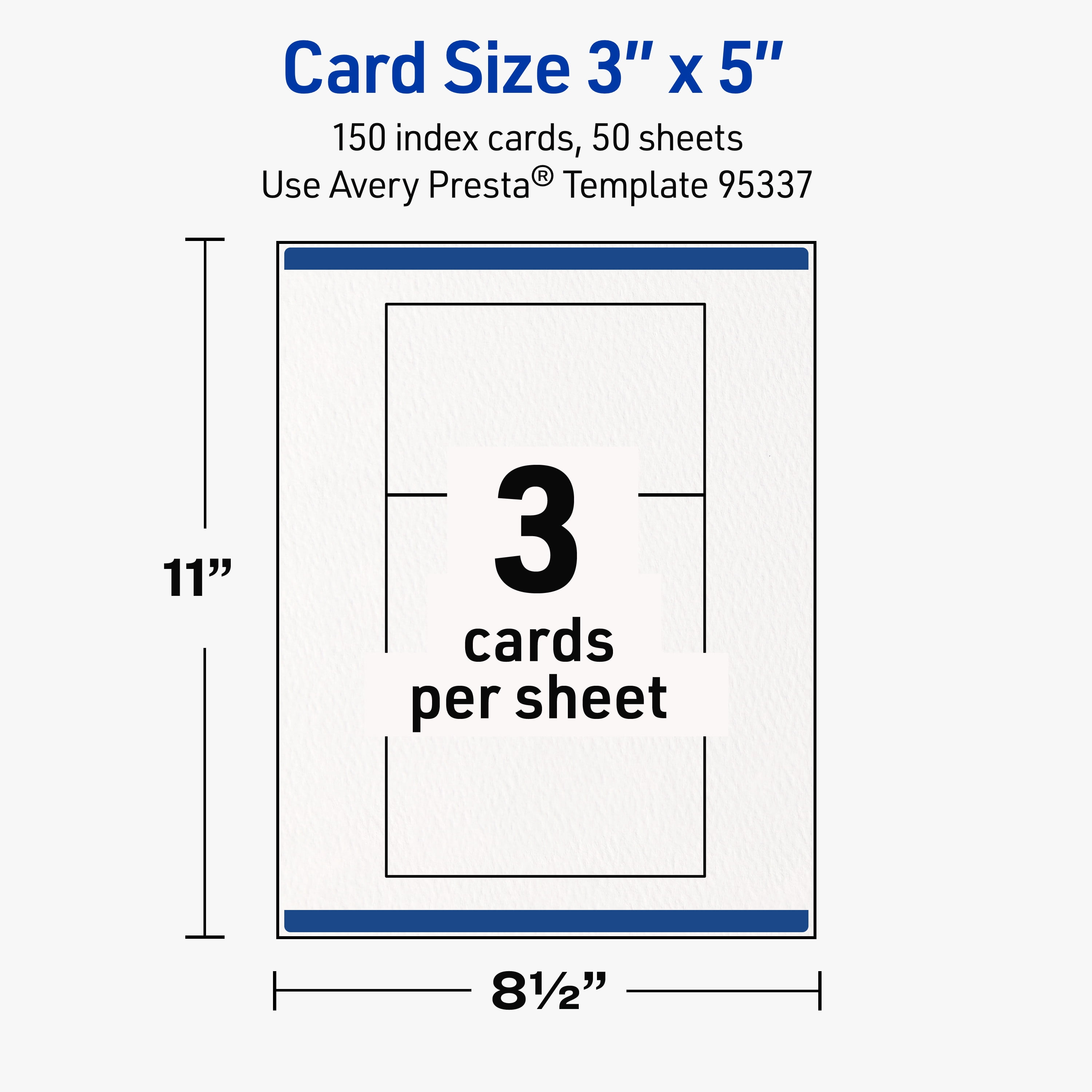 Avery Rectangle Index Cards , 3" x 5", Textured Matte, 150 Total