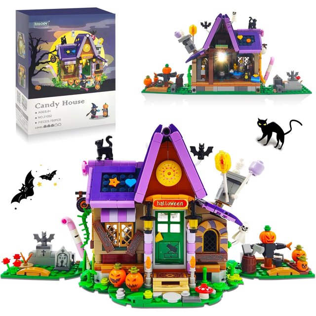 Halloween Haunted House Building Toys Kit, Halloween Mini Building