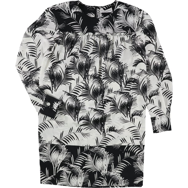 Sonia Rykiel Vestido de vaina con estampado de palmeras para mujer, negro, 40