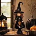 thumbnail image 2 of Halloween Witch Figurine,8 Inch Plaid Outfit Witch with Pumpkin Decor Desk Statue,Cute Holiday Table Centerpiece Decor,Women's Festival Gifts, 2 of 6