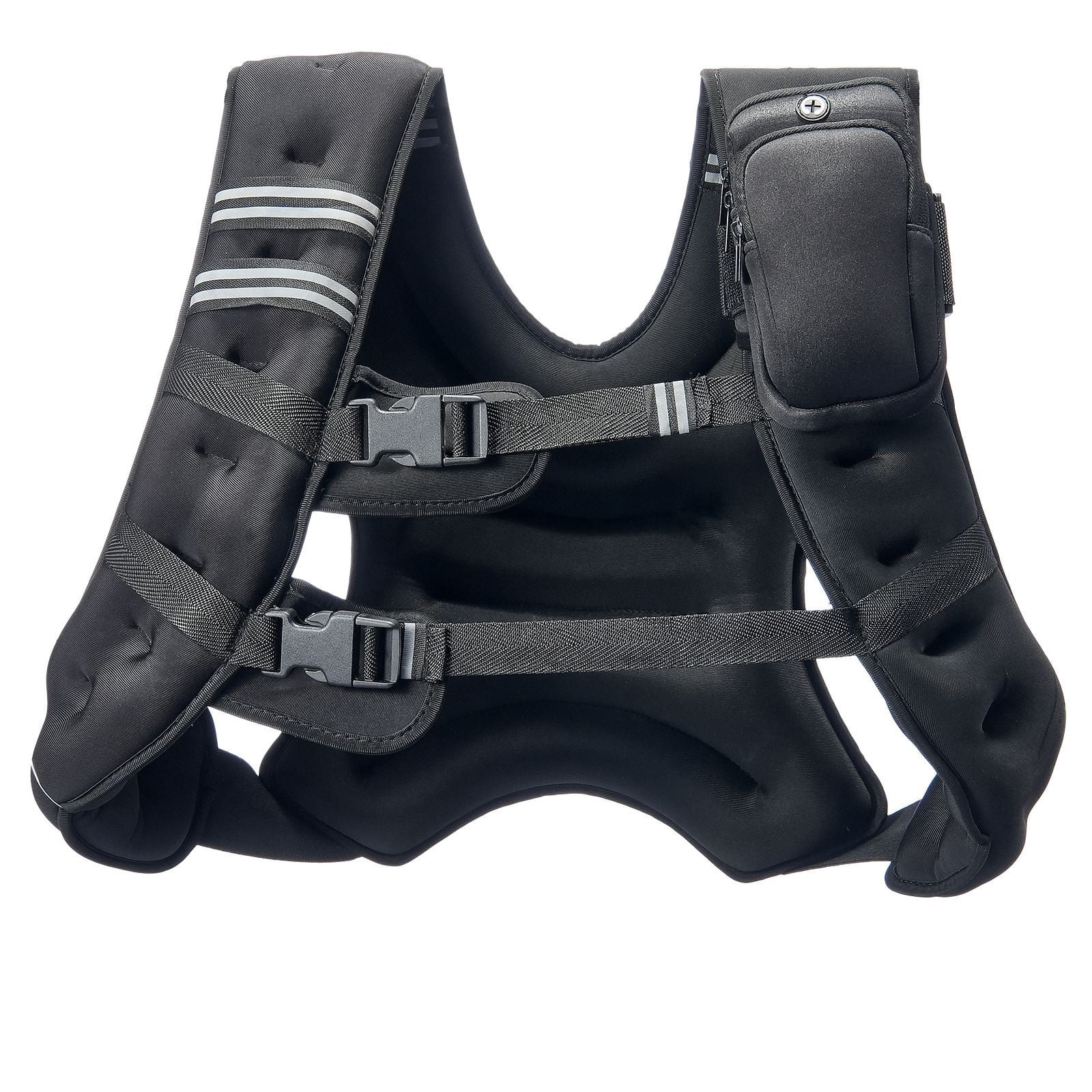 30 LBS Adjustable Training Weight Vest with Reflective Safety Stripe & Quick Buckle, Unisex Workout Weighted Jacket for Running, Strength Training & Weight Loss Exercise
