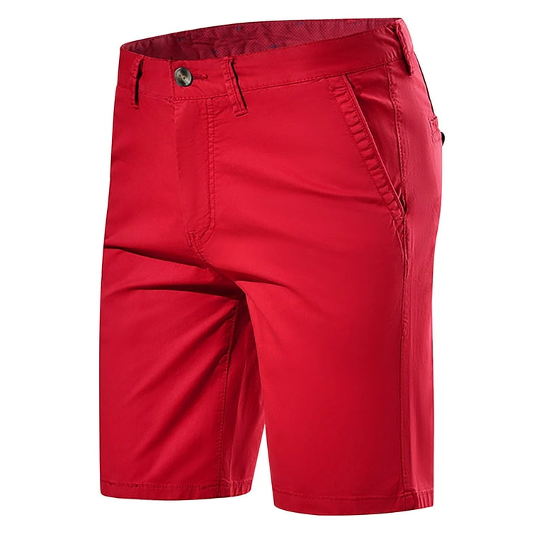 LbsKUS Men s Slim Fit Short Stretch Golf Short Lightweight Comfort Stretch Short Casual Work Flat Front Shorts Elastic Utility Short Red M