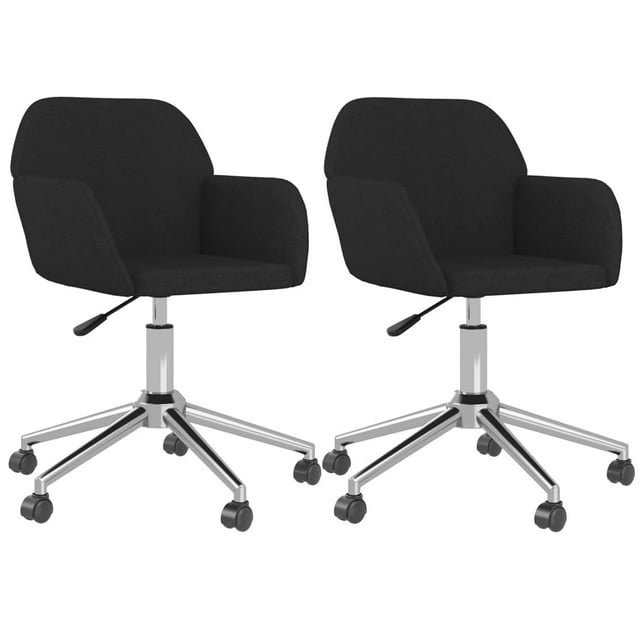 Sillas de Comedor Giratorias vidaXL Tapiz Negro Juego de 2