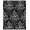 Black, Pattern 1, variant on ODIKA 2x3 Machine Washable Non-Slip Area Rug, Moth Garden Reverie Featuring Interlocking Petal and Leaf High Traffic Rug, Black, 555381