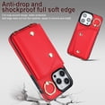 thumbnail image 5 of ShellTech for iPhone 14 Pro Wallet Case with Cross Body Chain,Zipper Case Cover with Coin Pocket Lanyard,Red, 5 of 10