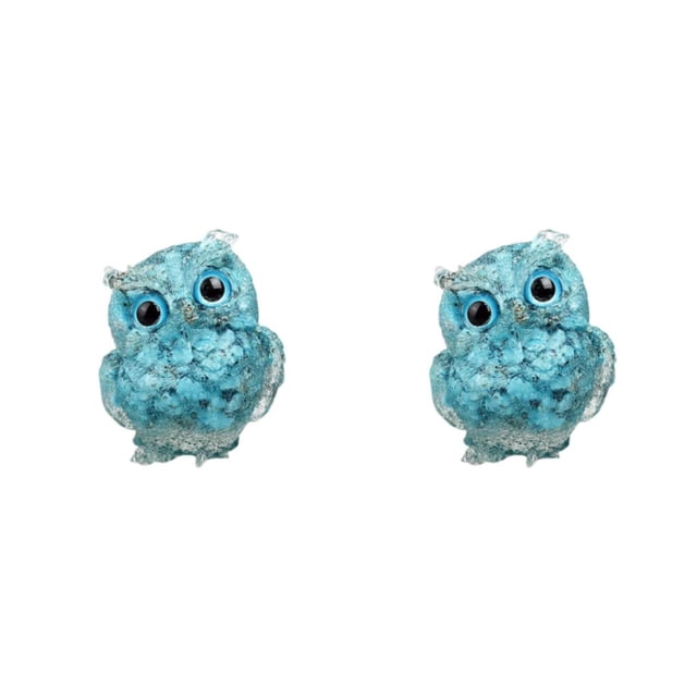 Estatua de Búho de Cristal Billuyoard Azul 2Conjunto
