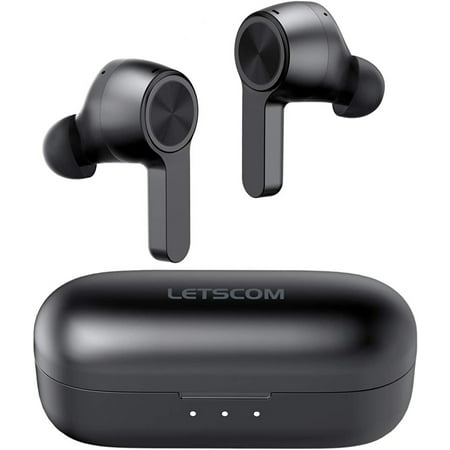 Letscom Active Noise Canceling Wireless Earbuds IPX8 Waterproof Deep Bass Bluetooth - T19 - Black