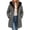 Gray, variant on Brnmyaeo Women Long Puffer Coat Winter Warm Full Zip Up Hooded Jacket Fashion Thick Fleece Lined Long Sleeve Quilted Coats with Pockets
