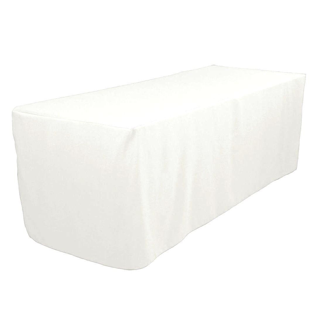 BULK 137x305cm Premium Poly Table Cover Thick Medium Rectangle White Table Cloth 