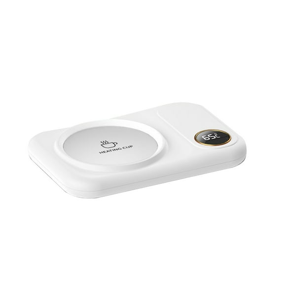 Ersvoioy Tasse de Contrôle de Température de Voyage, Tasse à Café Chauffante Usb, Chauffe-Tasse Sans Choix, Coussin Chauffant Automatique, Base, Isolation au Toucher, Grand Écran d'Affichage pour la Maison et le Bureau