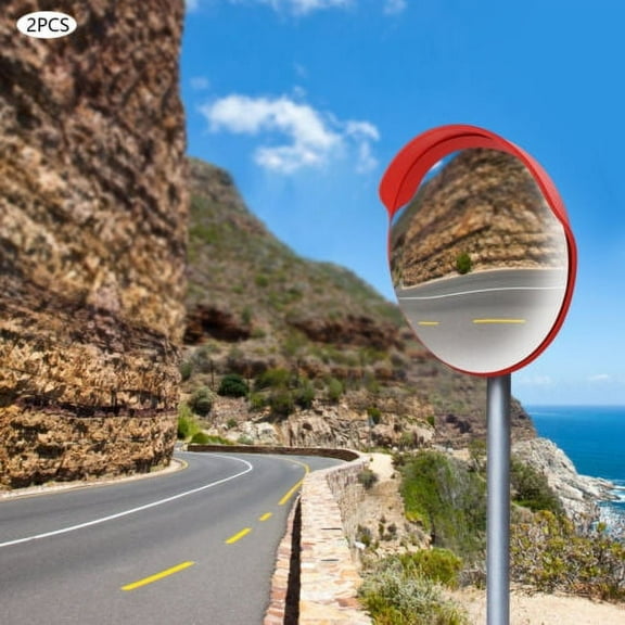 24" 2pc Convex Traffic Mirror Wide Angle Garage Store Blind Spot Corner Security