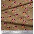 thumbnail image 2 of Soimoi Brown Rayon Fabric Musical Notes,Dot & Goggles Fashion Decor Fabric Printed Yard 42 Inch Wide, 2 of 2