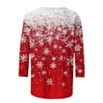 thumbnail image 3 of Hvot&aat Christmas Shirts for Women 3/4 Length Sleeve Tunic Blouses Cute Santa Claus Graphic Holiday Tees, 3 of 4
