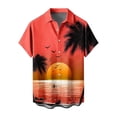 thumbnail image 7 of LODIENY Hawaiian Shirt for Men Trendy Tropical Palm Tree Sunset Printed Loose Fit Shirt Short Sleeve Casual Button Down Holiday Beach Graphic T-Shirts Tops with Pocket Multicolor#18 S, 7 of 7