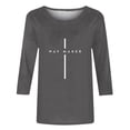 thumbnail image 5 of HOMBOM Womens Dressy Easter Tops Gray 3/4 Sleeve Casual Tops Crew Neck WAY MAKER Casual Tops M, 5 of 5