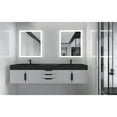 thumbnail image 6 of Castello USA Amazon 84" White Wood Floating Vanity with Black Top and Black Trim, 6 of 10