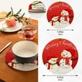 thumbnail image 3 of GZHJMY Cute Snowman Christmas Tree Heat Resistant Trivets Potholders 2PCS, Round Cotton Weave Handmade Pot Holder, Non-Slip Hot Mats Kitchen Dining Plate Mat for Kitchen Pans Bowl Teapot, 3 of 7