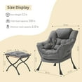 thumbnail image 4 of TLSUNNY Lazy Chair with Ottoman, Comfy Lounge Chair, Oversized Reading Armchair with Folding Footrest & Side Pocket for Living Room, Bedroom, Office, 4 of 9