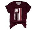 thumbnail image 2 of Hauts d'Été pour Femmes, 2024 Blouses Décontractées Chic pour l'Entraînement T-Shirts T-Shirts pour Femmes à Imprimé Baseball Col Rond Multicolore Multi Tailles Été Manches Courtes Rouge, 2 of 3