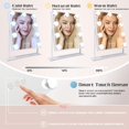 thumbnail image 3 of COOLJEEN Vanity Mirror with Lights, 9 Led Bulbs Lighted Makeup Mirror with Detachable 10X Magnification Mirror, Hollywood Mirror 3 Color Lights Tabletop Makeup Mirror, 360°Rotation, 3 of 6