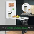 thumbnail image 6 of HOMCOM Wall Mounted Foldable Desk with a Blackboard, Fold Out Convertible Floating Desk with Shelves, White, 6 of 9