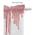 thumbnail image 5 of Pink Fluid Drips Kitchen Valances for Windows Farmhouse Linen Window Valance Curtain for Living Room Window Treatment Abstract Art Modern Glowing Valance Rod Pocket Topper Drape, 60 x 18 Inch, 5 of 6