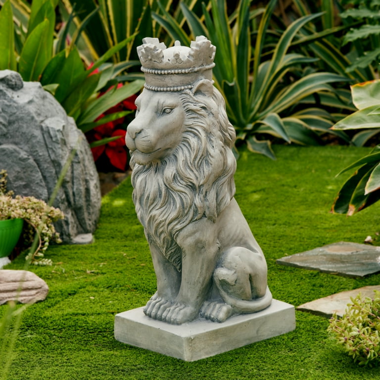 Luxen Home WHST1439 27.75 in. MgO Lion King Statue,