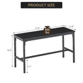 thumbnail image 4 of 47" Dining Table Set for 4, 3-Piece Kitchen Table with 2 Benches, Adjustable and Removable Shelves, Wine Rack, Space-Saving Dining Room Table Set Dinette Set for Breakfast Nook, Dining Room, 4 of 4