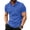 Blue #7, variant on Mens Dress Shirts Collared Button Down Tennis T Shirts Short Sleeve Lightweight Cotton Golf Tops Loose Patchwork Tees Brown L