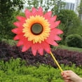 thumbnail image 4 of Guiexla 1/6Pcs Sunflower Pinwheel with Stake Lawn Decoration Non-Fading Easy to Install Widely Use Colorful Flower Wind Spinner Sunflower Windmill Toy, 4 of 8