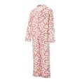 thumbnail image 3 of AIGUR Matching Family Christmas Pajamas Set, Candy Cane Print Long‑Sleeve Lapel Button‑Down Top  Pants Holiday Loungewear Sleepwear for Men Women Kids, 3 of 9