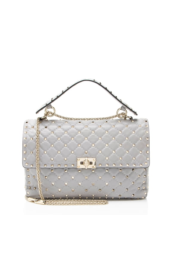 Pre-Owned Valentino Metallic Calfskin Rockstud Spike Up Shoulder Bag