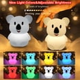 thumbnail image 2 of Gran Koala Luz de noche Lámpara de dormitorio infantil Luz de noche de bebé Luz de noche de niño Luz de noche LED 9 colores Luz de noche de bebé Luz de noche de silicona Regalo de bebé niña niño (Control remoto + Atenuador táctil) oso de fresa Electrónica, 2 of 5
