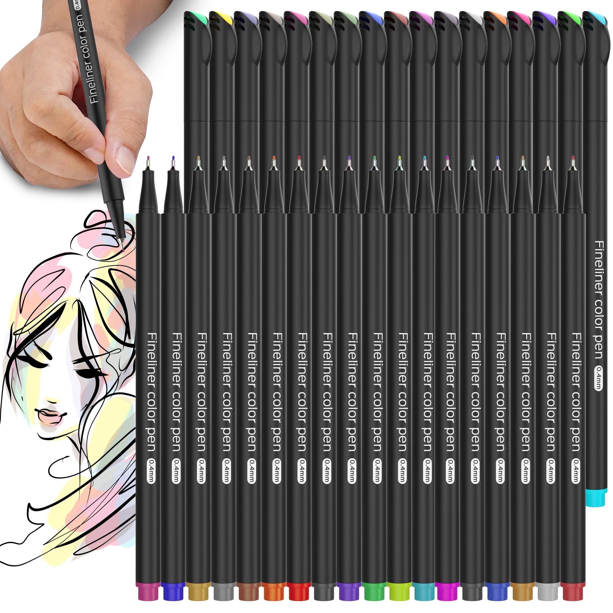 Tiger 10pcs Fibre Tips Assorted Colours Pens for sale online 