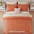 thumbnail image 3 of U by Bedsure Full Comforter Set Burnt Orange, 7 Pieces Reversible Bed in a Bag, Boho Lightweight Bedding Set, Contrasting Design, 3 of 10