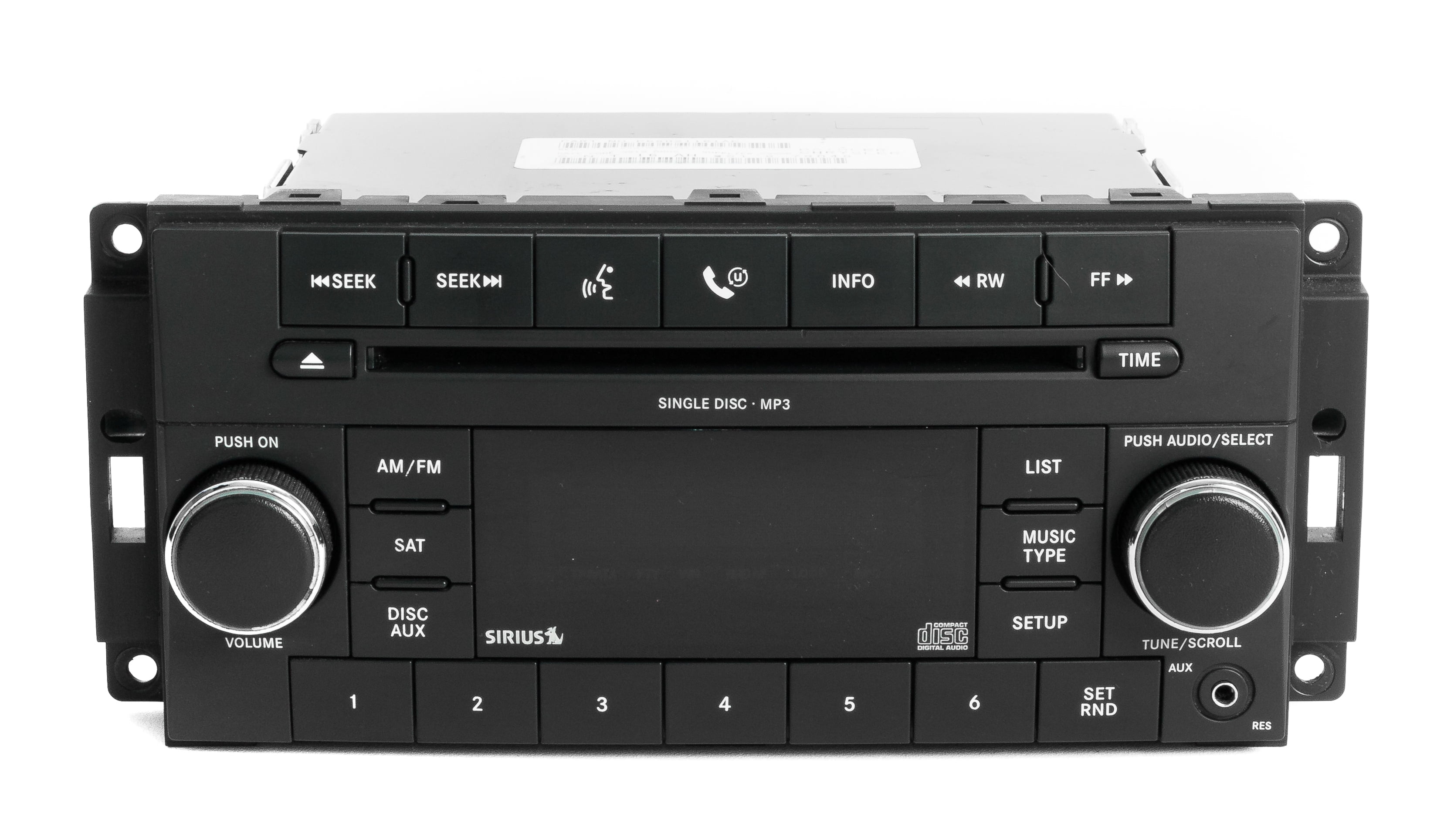 Restored 2011-2012 Chrysler Dodge Jeep AM FM CD Satellite Radio Aux P68021161AE RES (Refurbished)