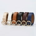 thumbnail image 4 of Douhoow Women Round Buckle Belt Casual Solid Color Faux Leather Waistband Classic Belt, 4 of 5