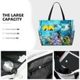 thumbnail image 3 of KLL Corals and Tropical Fish Print Large Beach Tote Bag Women Waterproof Sandproof Zipper Beach Tote Bag for Pool Gym Grocery Travel with Wet Pocket, 3 of 7