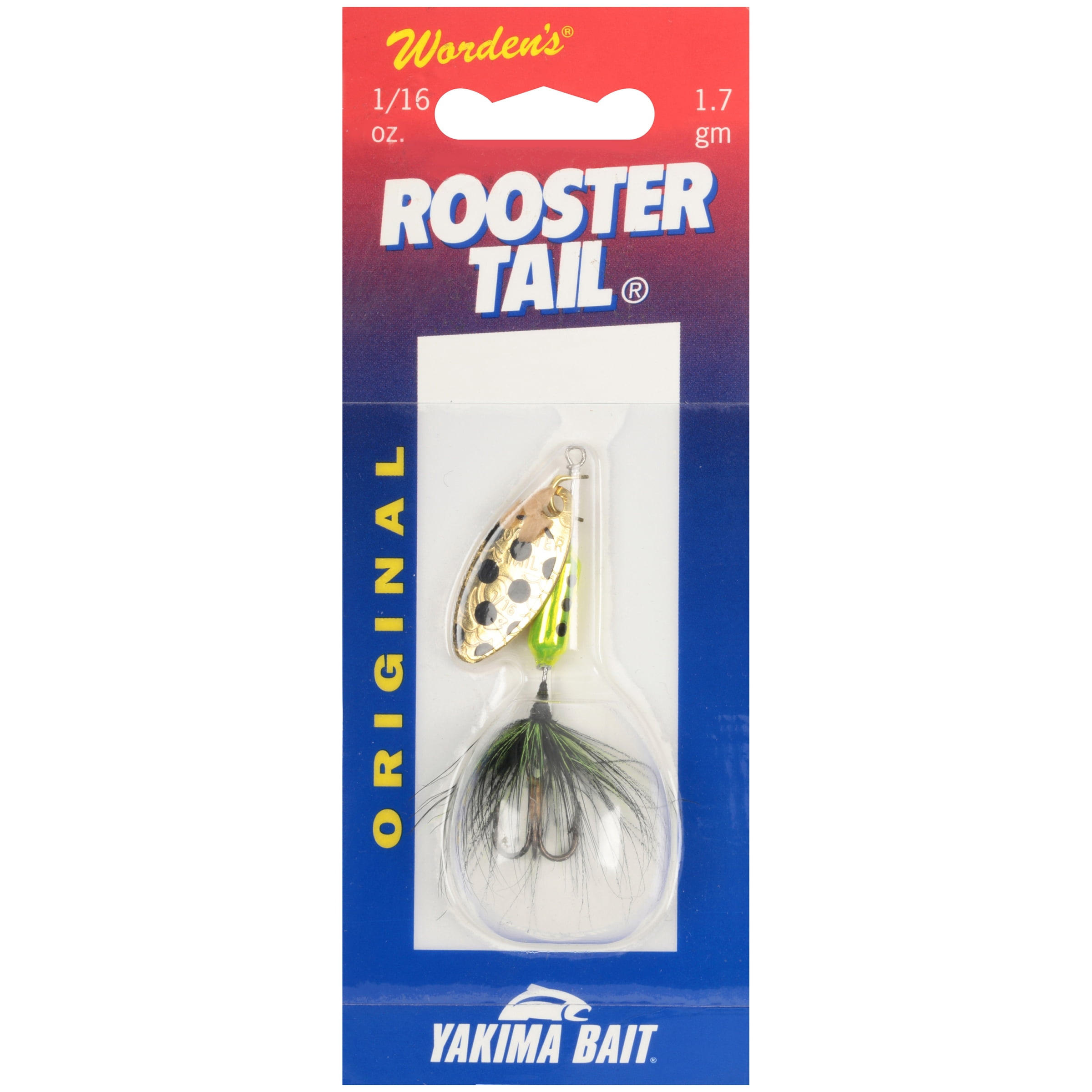 Worden's® Rooster Tail® Original Met Spot, Inline Spinnerbait Fishing Lure, 1/16 oz. Carded Pack