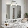 thumbnail image 4 of Globe Shade with Brass Accents Double Light Sconce , Chrome Bathroom Sconces , Indoor Sconce Wall Lights, 4 of 11