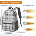 thumbnail image 3 of Black and White Checkered Pattern 17" School Backpacks for Teens,Waterproof Oxford Fabric,S-Shape Padded Straps for School,Travel,Hiking,Camping, 3 of 6