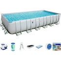 24ft Bestway Power Steel Pool Set with Filter Pump, Ladder & Cover