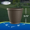 thumbnail image 3 of Suncast Willow 18" Diameter Decorative Wicker Patio Planter Pot, Java (4 Pack), 3 of 11