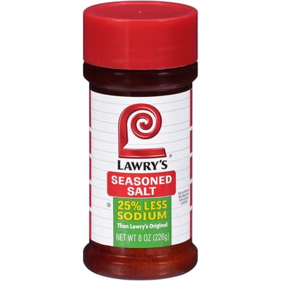 2 Pack) Lawry's 25% Less Sodium Seasoned Salt, 8 oz