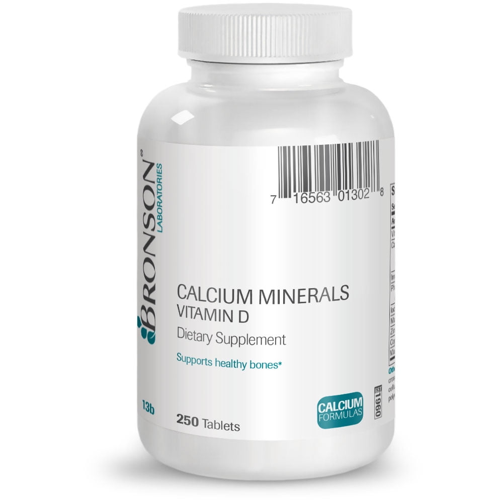 Bronson Calcium, Minerals and Vitamin D, 250 Tablets