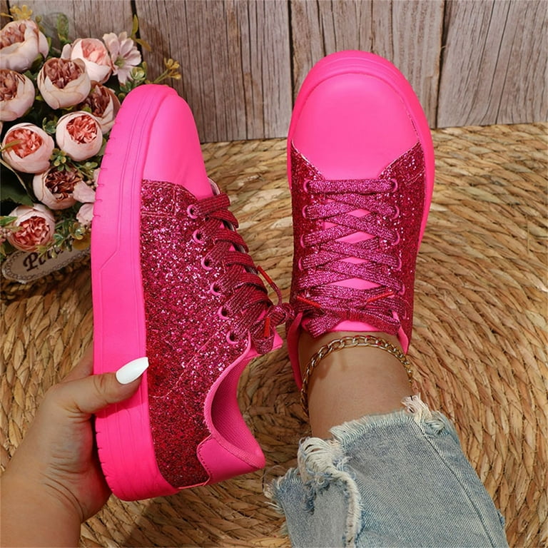 XIMIN Rhinestone Sneakers for Women Women's Glitter Sneakers